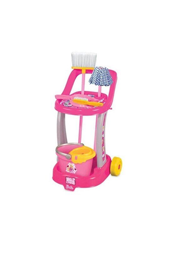 Oyuncak Barbie Temizlik Arabası Oyuncak Barbie Ütü Masası Eğitici Oyuncak Set Depomiks