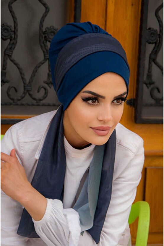 Lacivert Fularlı Bone-40601