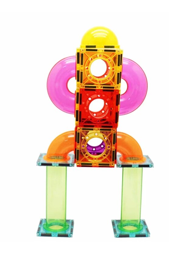 Orijinal Magnescape Magnetic Tiles 106 Parça - Magnetic Magical Magnet - Mıknatıslı Lego Magnescape