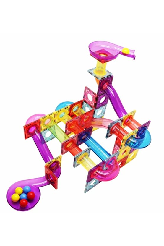Orijinal Magnescape Magnetic Tiles 106 Parça - Magnetic Magical Magnet - Mıknatıslı Lego Magnescape