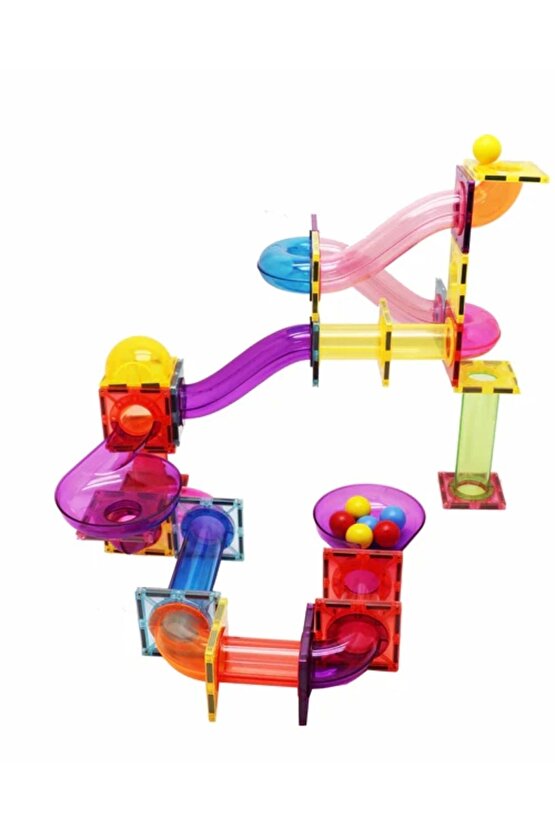 Orijinal Magnescape Magnetic Tiles 106 Parça - Magnetic Magical Magnet - Mıknatıslı Lego Magnescape