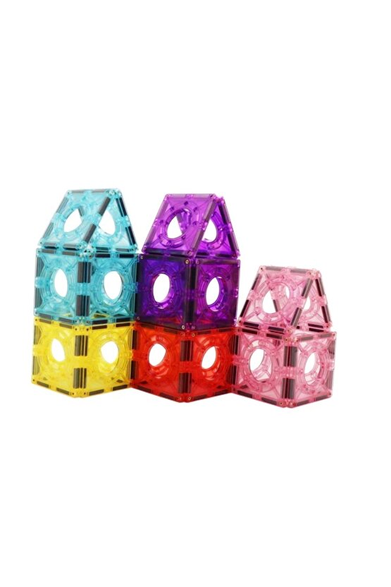 Orijinal Magnescape Magnetic Tiles 106 Parça - Magnetic Magical Magnet - Mıknatıslı Lego Magnescape