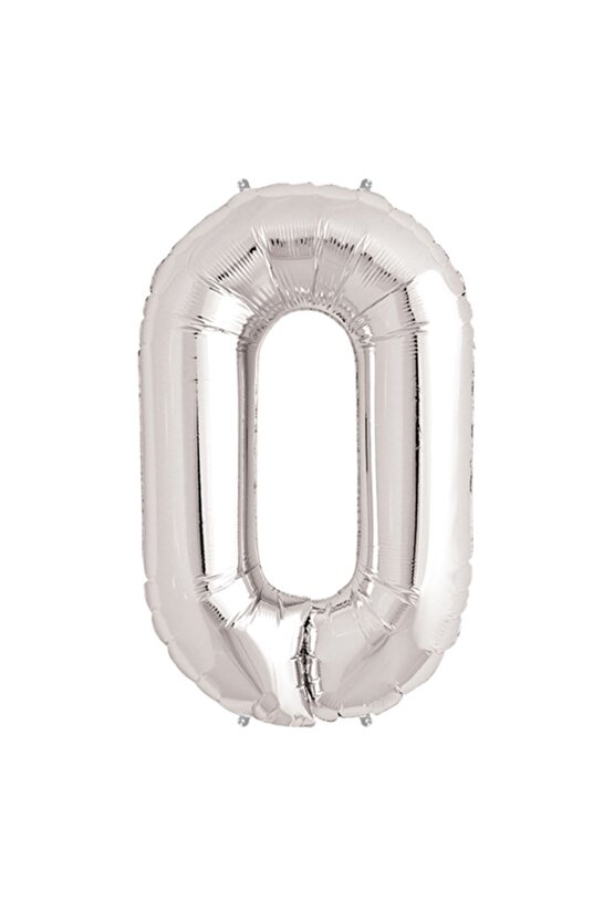 0 Rakam Folyo Balon Gümüş 40 Inç