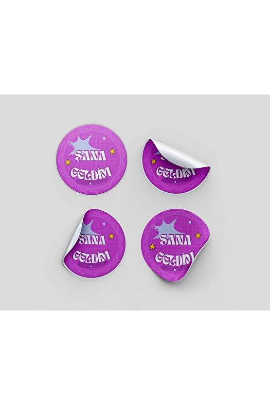 3x3cm 96Adet Sana Gedlim Yazılı Etiket Paketleme Etiketi Sticker Paket Etiketi