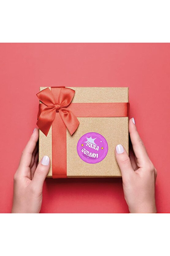 3x3cm 96Adet Sana Gedlim Yazılı Etiket Paketleme Etiketi Sticker Paket Etiketi
