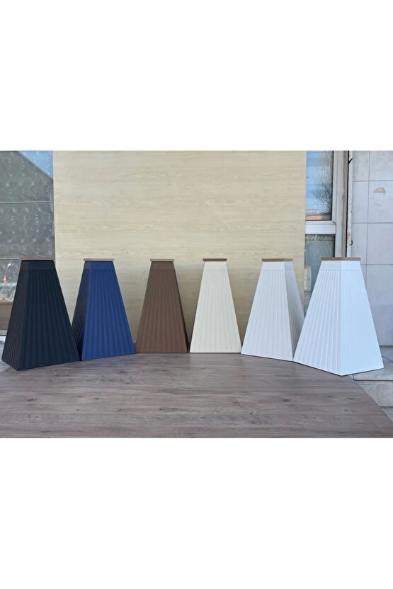 100 Cm Yuvarlak Bej Fitilli Ahşap Yemek Masası - Fungi Serisi - Mutfak Balkon Kafe Masası
