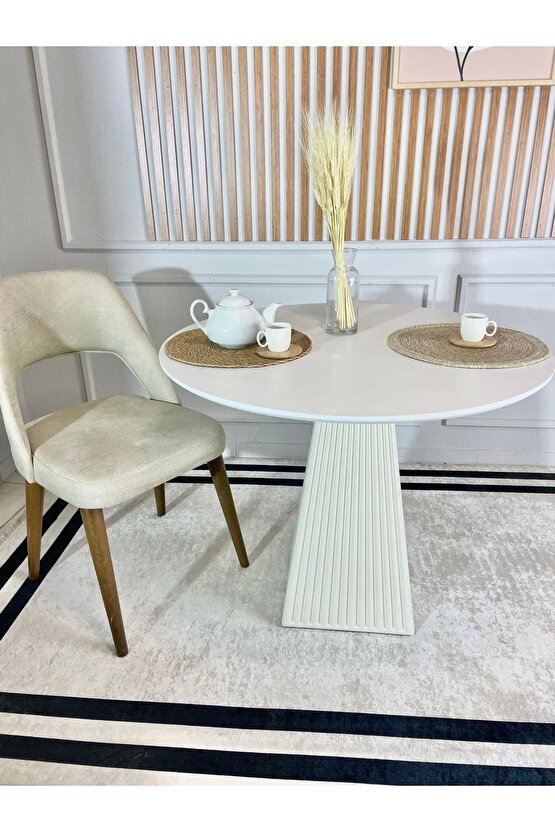 90 Cm Yuvarlak Ahşap Yemek Masası - Fungi Mantar Masa - Çalışma Masası - Balkon Ve Kafe Masası