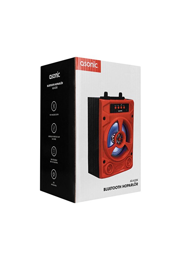As-a33k Kırmızı 3w - Dc 5v Bluetooth-usb-aux -tf Cardlı Speaker Hoparlör,kırmızı