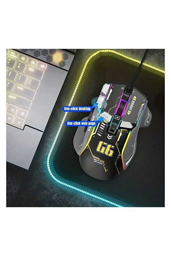 12 Rgb Arkadan Aydınlatmalı, Yüksek Hassasiyetli 12800 Dpı Ayarlanabilir, 10 Programlanabilir D