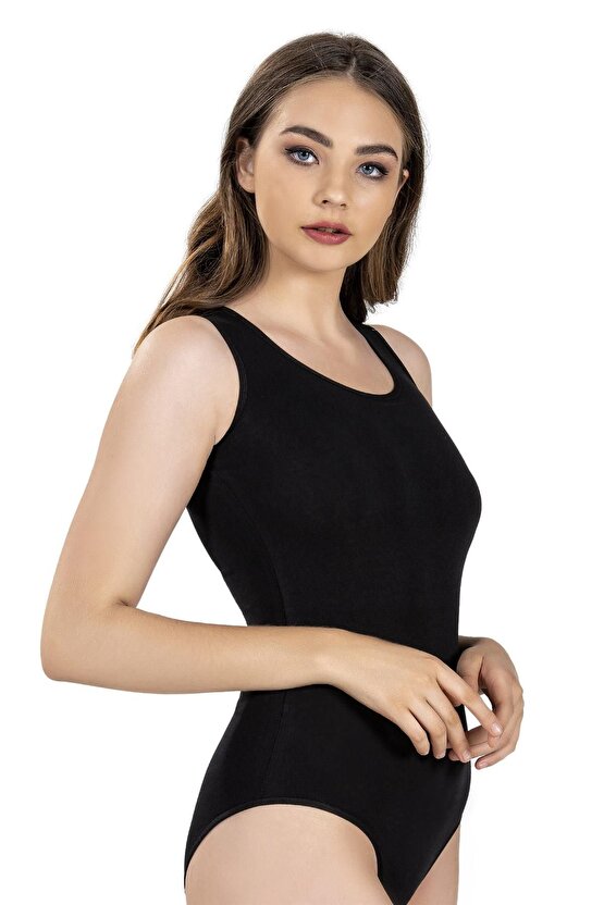 Kadın Geniş Askılı Kancalı Likralı Body 582 - 10 Adet