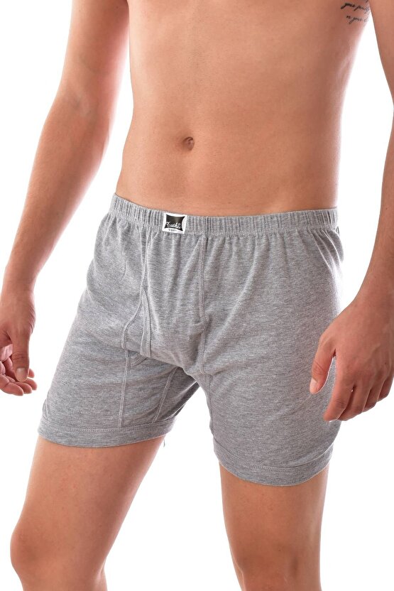 Erkek Gri 6 Adet Tutku Paçalı Boxer Gri 0111