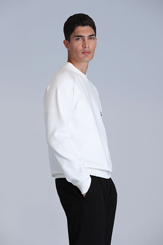 Grant Erkek Sweatshirt Kırık Beyaz