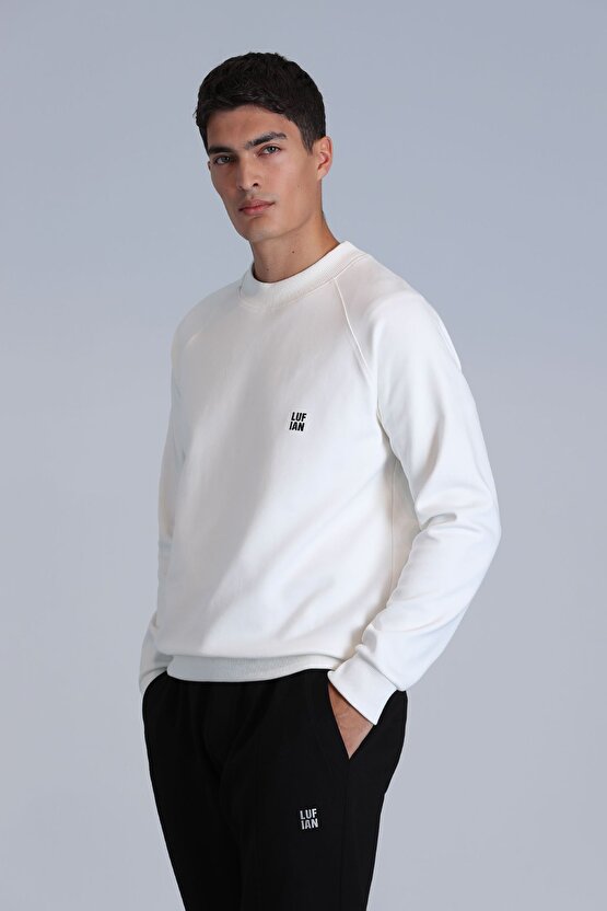 Grant Erkek Sweatshirt Kırık Beyaz