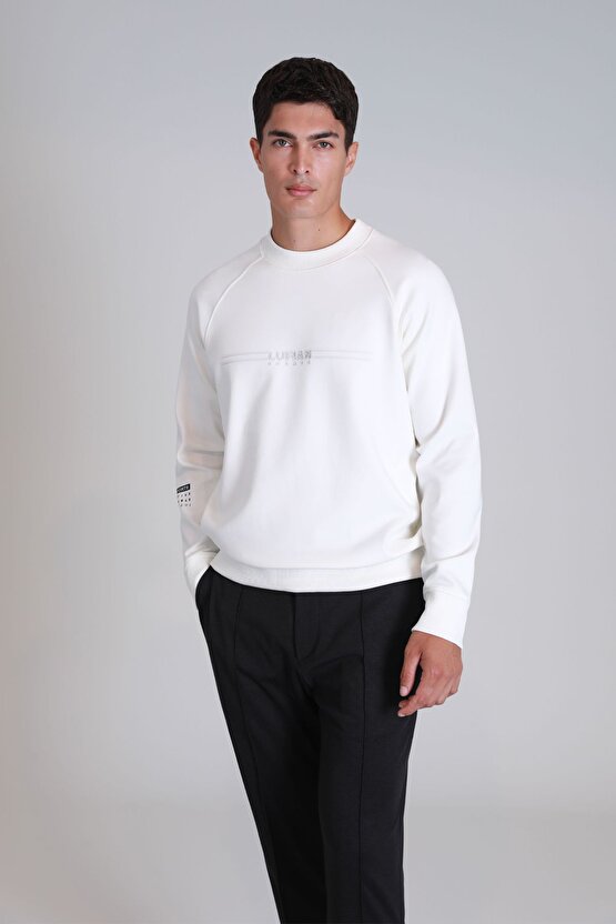 Squıre Erkek Sweatshirt Kırık Beyaz