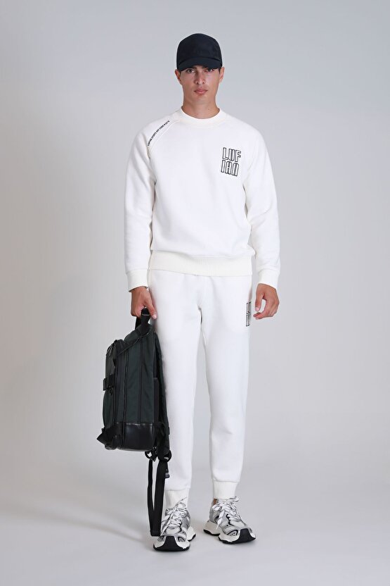 Dıego Erkek Sweatshirt Kırık Beyaz