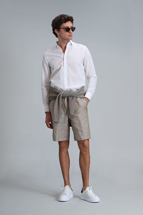 Lıne Erkek Basic Gömlek Comfort Fit Beyaz