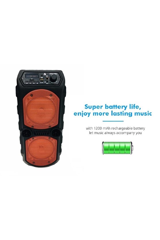 Outdoor Parti Hoparlörü Bluetooth Hoparlör 4 Inç × 2 Kablosuz Speaker Ses Bombası Radyo-usb-tf Giriş