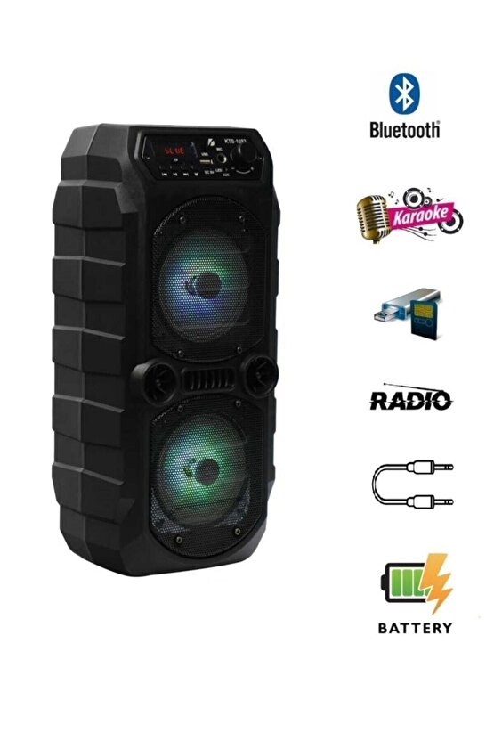 Outdoor Parti Hoparlörü Bluetooth Hoparlör 4 Inç × 2 Kablosuz Speaker Ses Bombası Radyo-usb-tf Giriş
