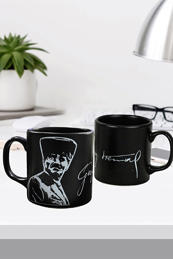 Atatürk Imza Kupa Mat Siyah 10 Cm