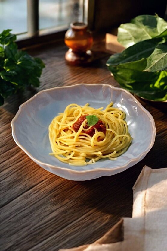 Wood 26cm Porselen Çukur Salata ve Makarna Kase