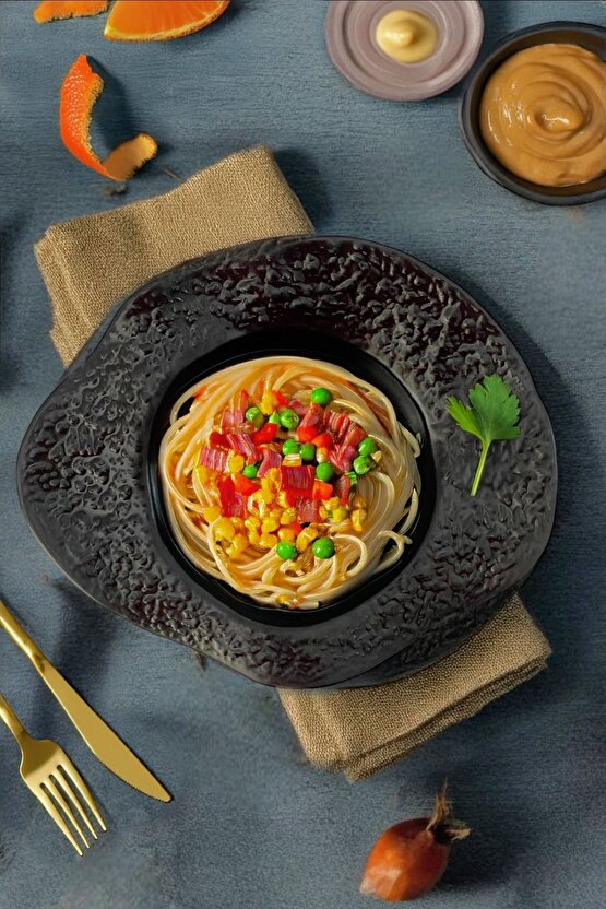 Elegant Porselen Makarna ve Salata Tabağı Çukur Tabak 28cm 1 Adet