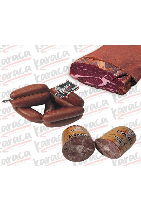 Yöresel Gurme Sucuk 250 gr Antrikot Çemensiz Pastırma 250 gr Blok Dana Kavurma 250 gr