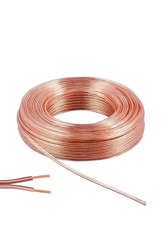 2X1,5 2*1,5 MM ŞEFFAF HOPARLÖR KABLOSU 100 METRE 2 * 1,5