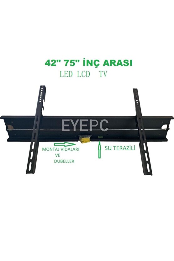 Onvo 55 İnç 140 cm 75 Inç 190 cm Uyumlu Televizyon Sabit Askı Aparatı