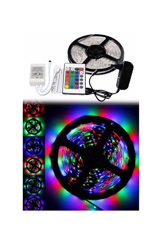 5 Metre Rgb Şerit Led Seti-iç Ve Dış Mekan Silikonlu-tak Çalıştır (4767)