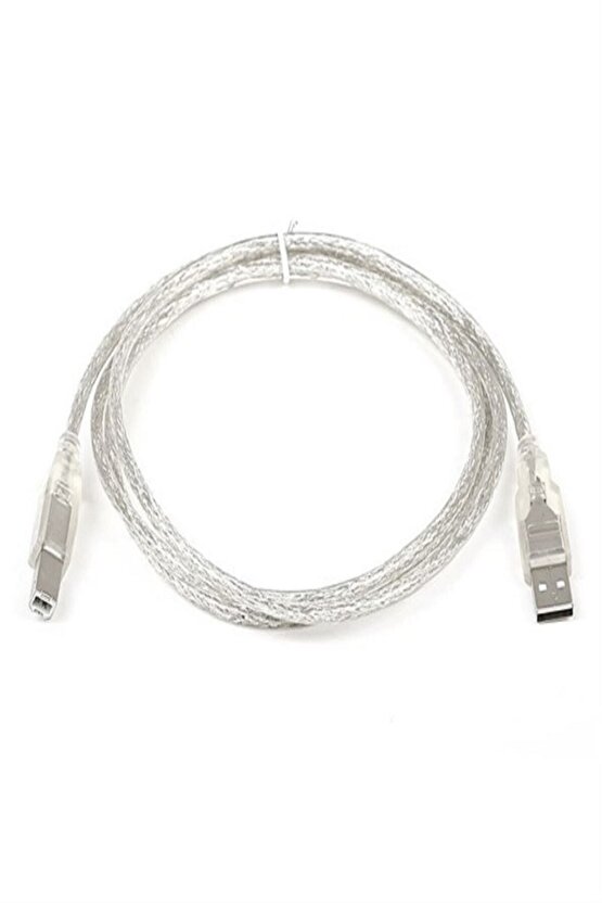 Yazıcı Kablosu 1.5 Metre Şeffaf Usb