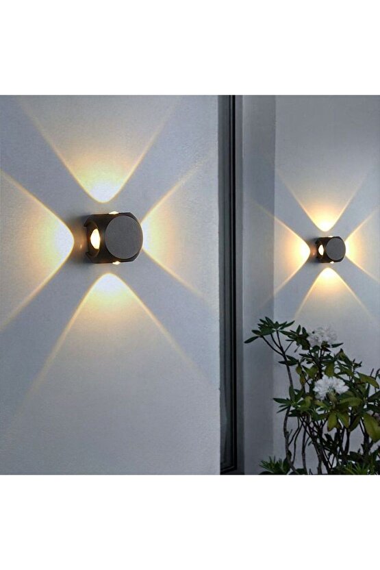 Alinda 4 Watt 3000K Günışığı Led Aplik, İç ve Dış Mekan Aplik (Elektriğe Bağlı Çalışır) Duvar Apliği