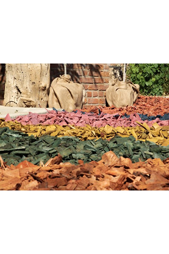 Turuncu Renkli Malç 40 Litre 2-5 Cm Renkli Ağaç Kabuğu Renkli Ağaç Yongası Bahçe Dekor Peyzaj Mulch