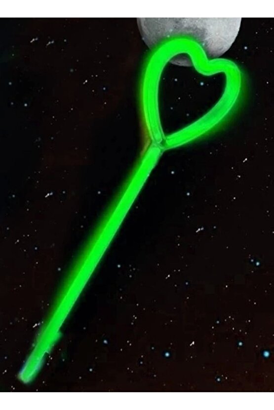 Karanlıkta Yanan Glow Partisi Kalp Şekilli Asa Sopa 6 Renk 6 Adet