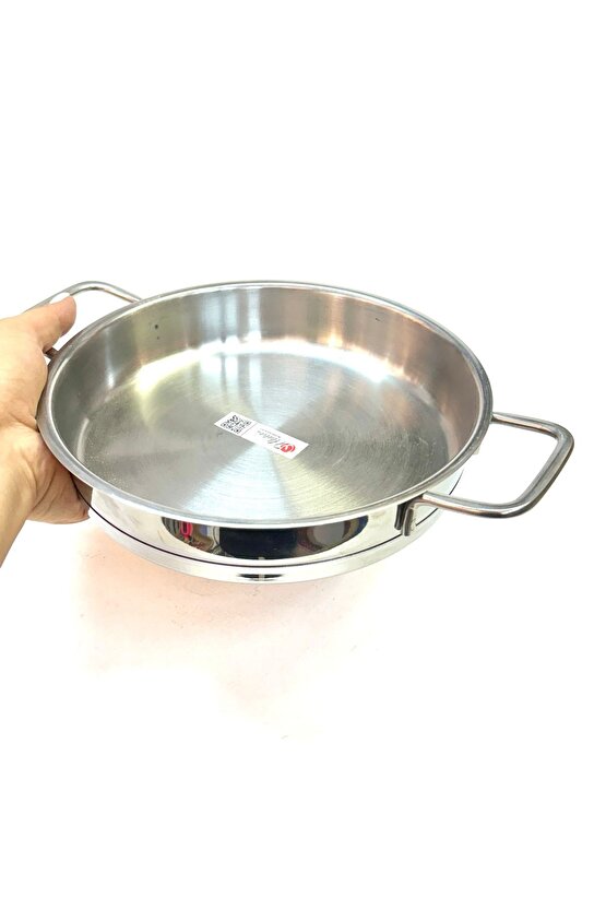 Paslanmaz Çelik Yapıştırmaz Kalın Taban Dik Yumurta Sahanı 20 Cm
