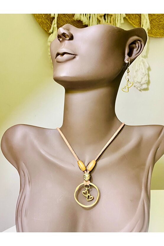 Bohem Serisi Otantik Boho Kolye ve Küpe Set El Yapımı