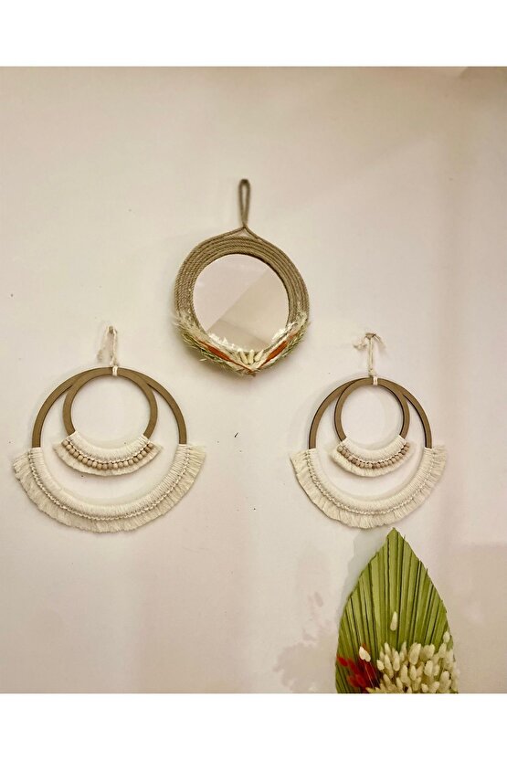 Wall Decoration Art Bohem Makrome Duvar Dekorasyon Ürünü 3’lü Set