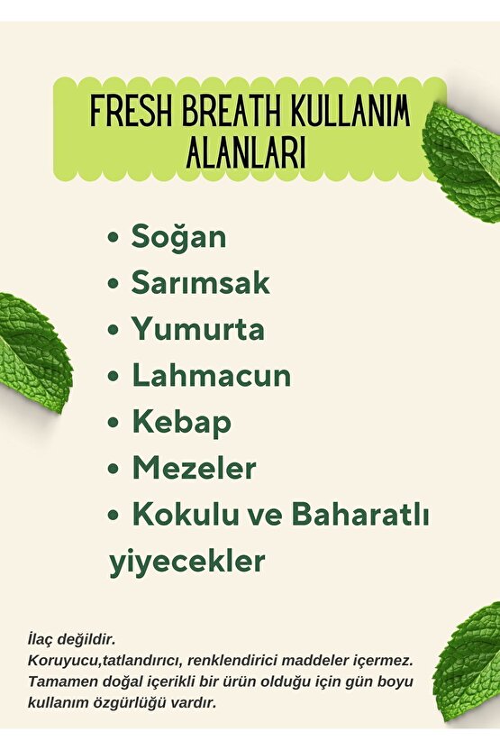 90lı Ağız Kokusu Önleyici, Nefes Temizleyici (Soğan, sarımsak tütün vs yok edici)