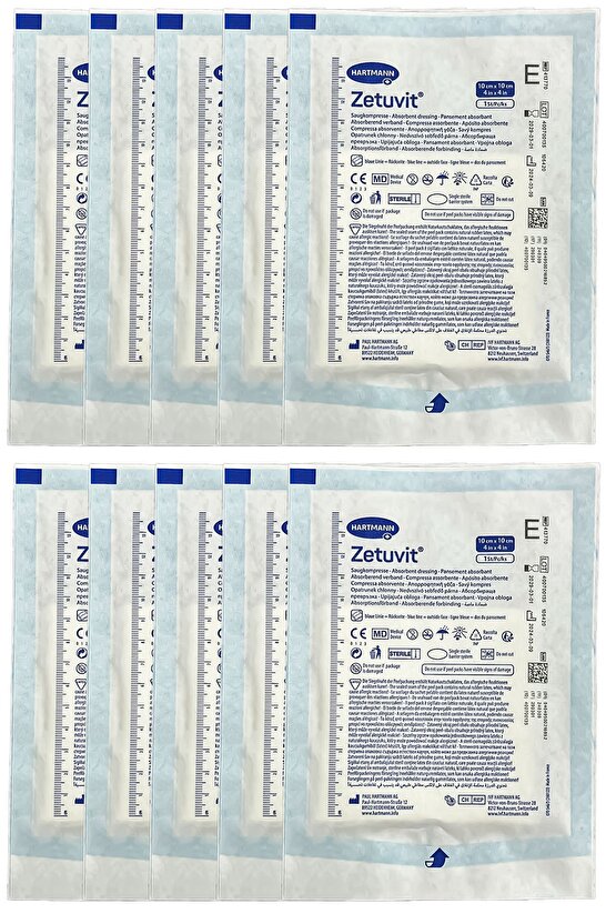 10 Adet Zetuvit E 10x10cm Akıntılı Yaralar Için Emici Yara Örtüsü