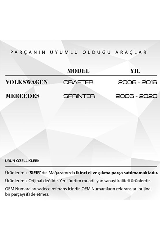 Volkswagen Crafter, Mercedes Sprinter Için Viraj Lastiği 2li