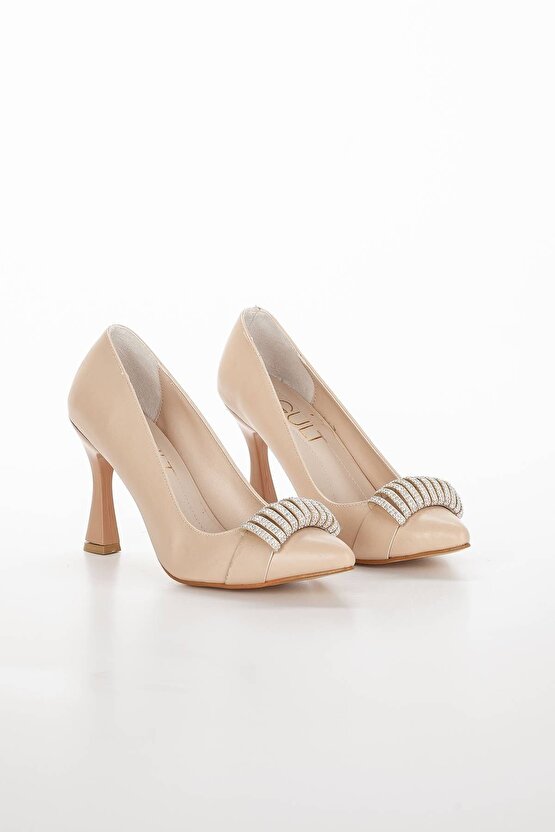 Klasik 9 Cm Stiletto Nude Rulo Taş