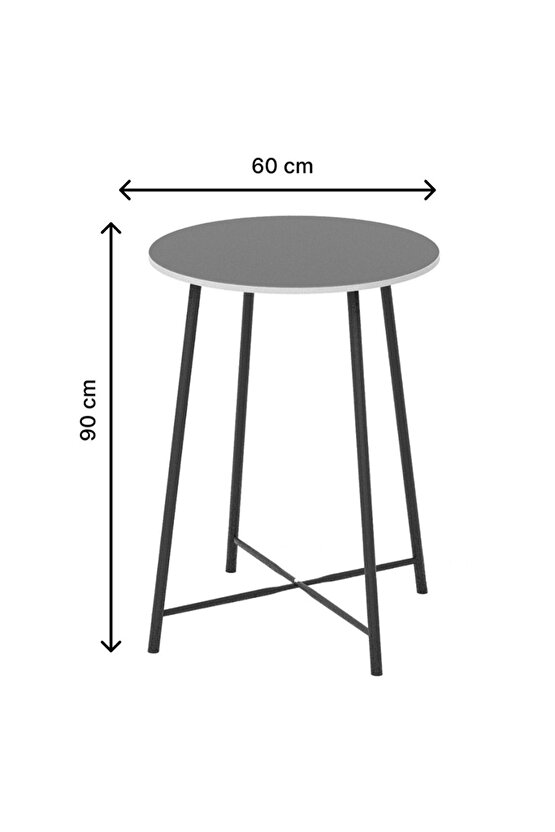 Mutfak Oval 2 Kişilik Bar Yemek Masası Füme 1517