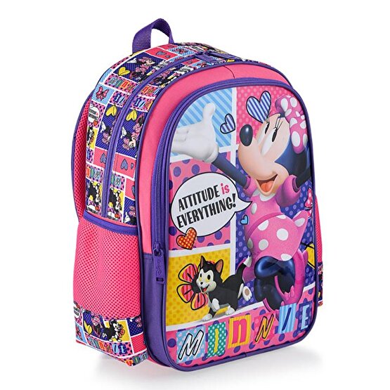 Minnie Mouse Çekçekli İlkokul Çantası 3 lü Set