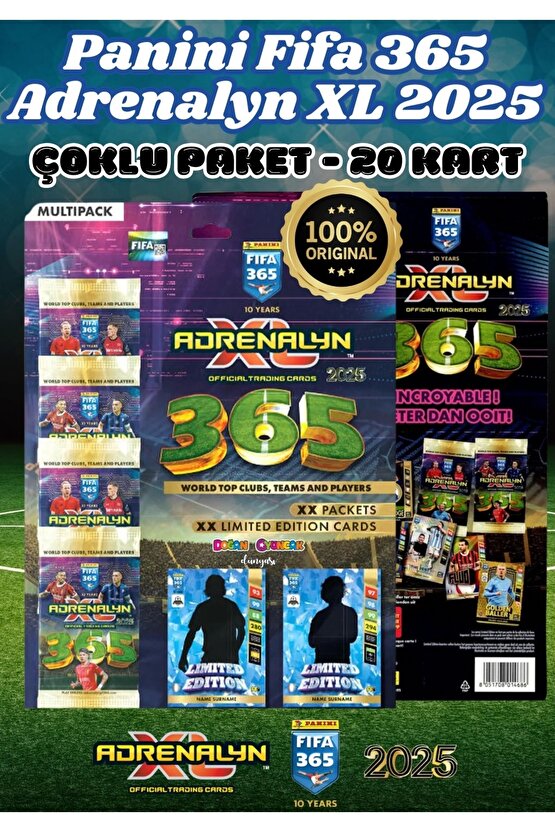 Panini FIFA 365 Adrenalyn XL 2025 Lüx Çoklu Paket - Futbolcu Kartları - Trading Oyuncu Kartı - Fifa