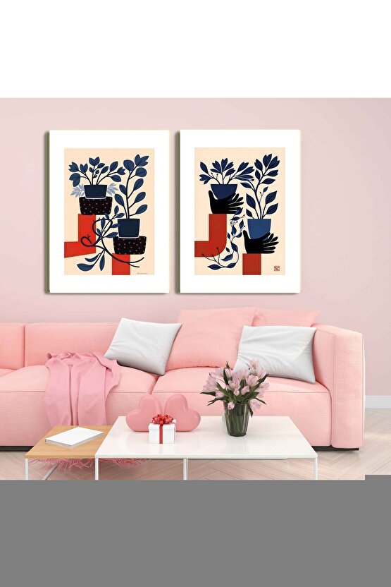 Matisse - Sanat - Soyut - Doğa - Ev - Yaşam ( 2 Li Çerçevesiz ) Poster - Afiş - Tablo NNHT137