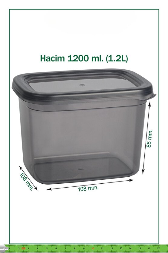 12 Adet 24 Parça 1,2 Lt (1200 ml) Dikdörtgen Erzak Bakliyat Saklama Kabı Çeyiz Seti Etiket Hediyeli