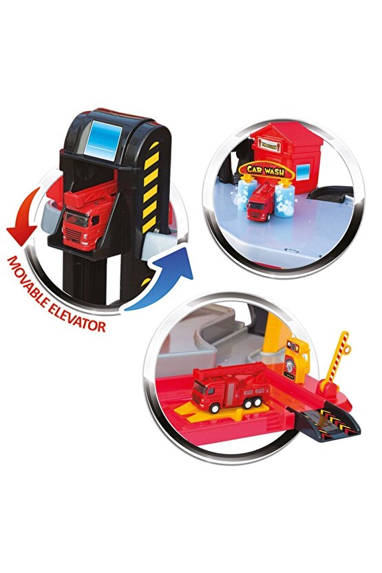 3 Katlı Itfaiye Garaj Seti - Otopark Seti - Araba Seti - Hotwheels Seti - Istasyon