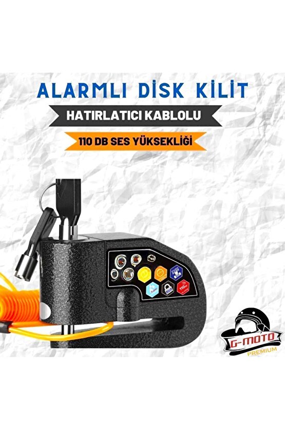 World Class 110 Db Siyah Alarmlı Disk Kilidi Hatırlatma Kablosu Dahil