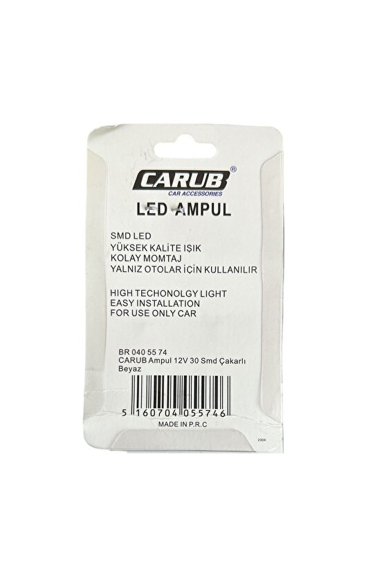 12v 1016 Ampul 30 Led Smd Çakar-kayar Beyaz Br0405574