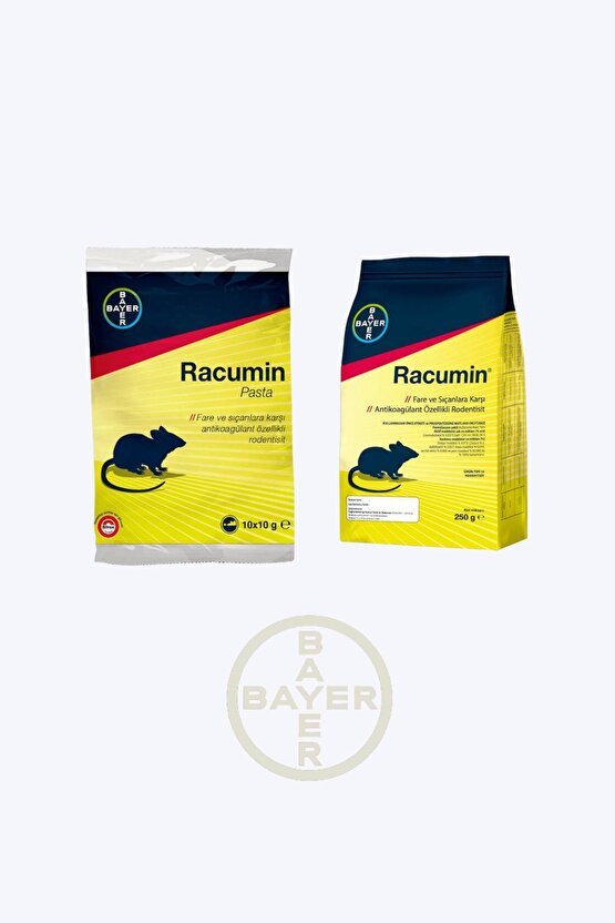 Racumin Fare Ve Sıçanlar Için 2’li Set  Zehirli Fare Buğdayı 250gr Fare Pastası 10*10