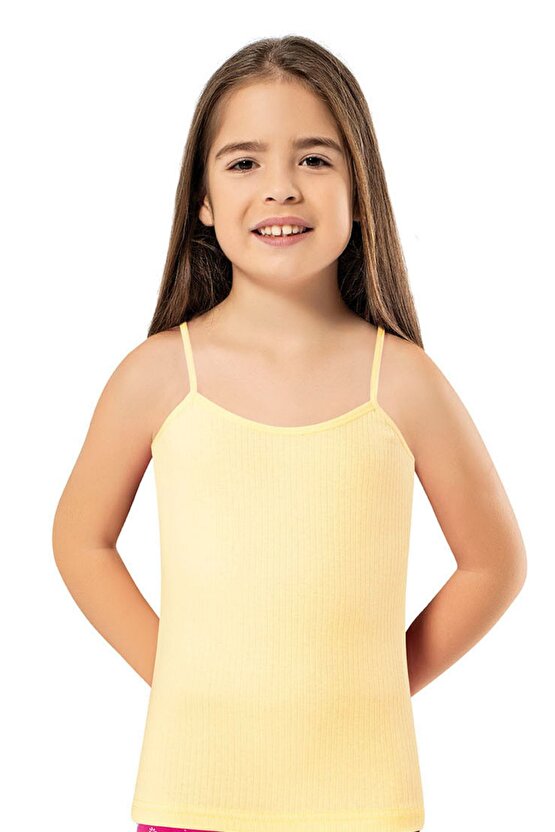 Stars Underwear Kız Çocuk Atlet 6 Adet Karışık Renkli Pamuklu Fitilli Ip Askılı Esnek